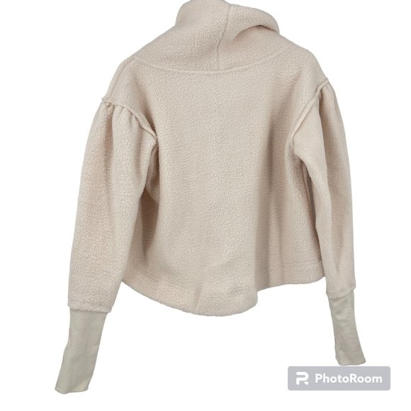 Free People Fleece Champagne Dreams Poppy sweater Cropped Pullover NWT Size S - Picture 7 of 7